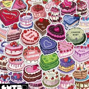 50 Zodiac Cake Stickers Frosted Slices Decorated Strawberries Chocolate Fun
